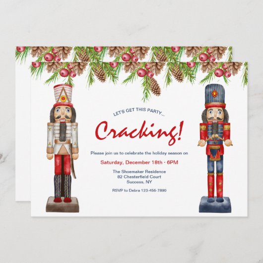 Nutcrackers Invitations Fête de Vacances (Devant / Derrière)