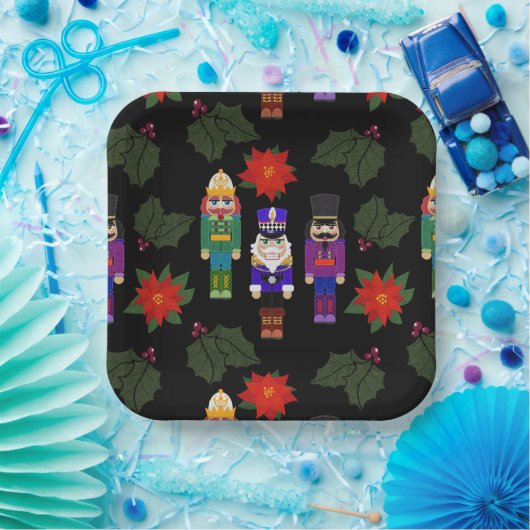 Nutcrackers Soldiers Faux Felt Style Whimsical Papieren Bordje (Feest)