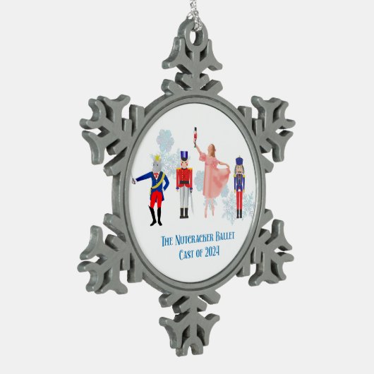 Nutcraker Ballet Cast Tin Sneeuwvlok Ornament (Links)