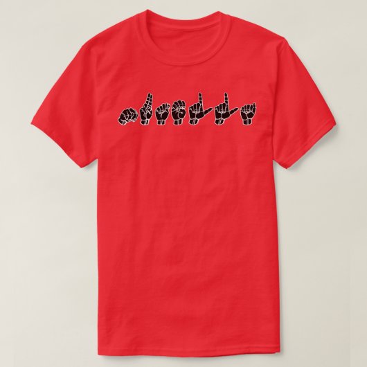 NUTELLA ASL Sign Language Design T-shirt (Design voorkant)