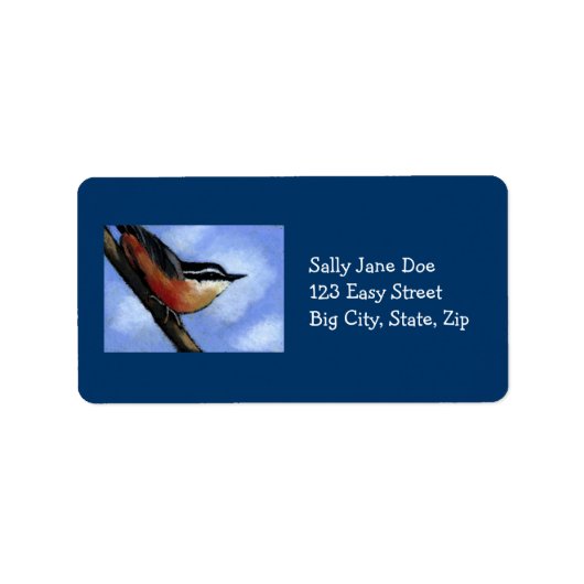 NUTHATAT EN PASTEL : ÉTIQUETTE DE ADRESSE (Devant)