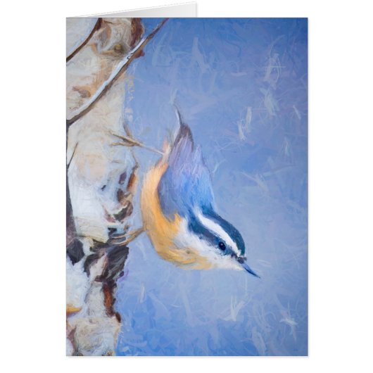 Nuthatch à poitrine rouge Peinture d'art original (Devant)