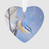 Nuthatch à poitrine rouge Peinture d'art original  (dos)