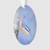 Nuthatch à poitrine rouge Peinture d'art original (devant)