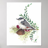 Nuthatch Bird Art Print (Voorkant)
