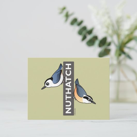 Nuthatch Fan Briefkaart (Staand voorkant)