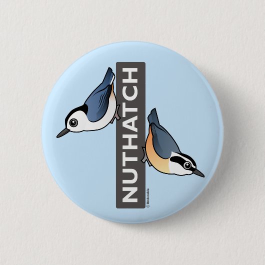 Nuthatch Fan Ronde Button 5,7 Cm (Voorkant)