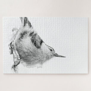 Nuthatch, High-Key Vogelfotografie Legpuzzel