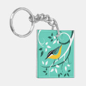 Nuthatch Kunst Sleutelhanger (Voorkant Links)