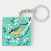 Nuthatch Kunst Sleutelhanger (Achterkant)