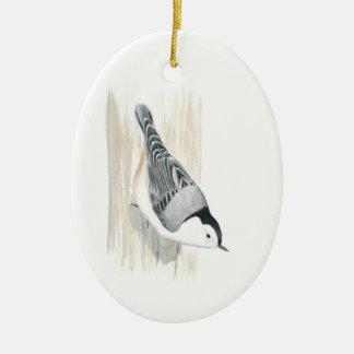Nuthatch Ornament, met witte borstkas Keramisch Ornament