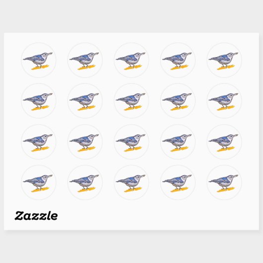 Nuthatch Ronde Sticker (Vel)