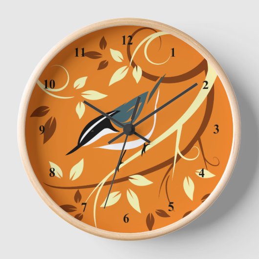 Nuthatch Sur Les Horloges De Branche (Recto)