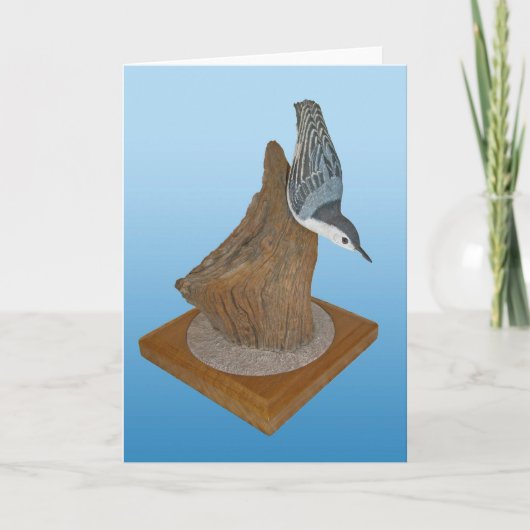 Nuthatch Woodcarving Note Kaart (Voorkant)