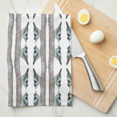 Nuthatches Blanc Bleu Serviettes de cuisine (Quart Plié)