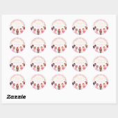 Nutkraker Ballerina Birthday Blush Gold Floral Ronde Sticker (Vel)