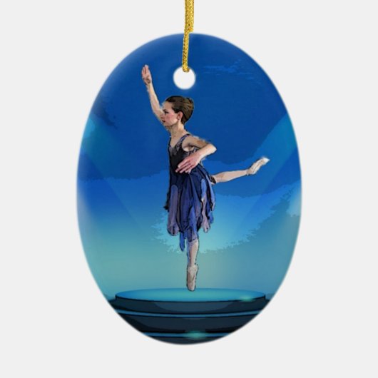 Nutkraker Ballerina kerstversiering Keramisch Ornament (Voorkant)