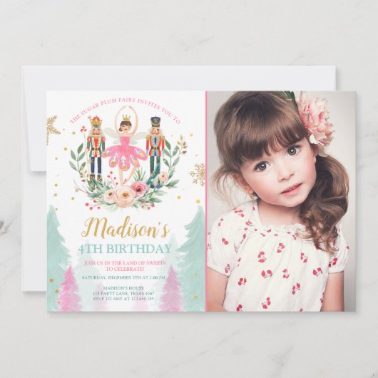 Nutkraker Birthday Girl Ballet Girl Suger Plum Kaart (Voorkant)