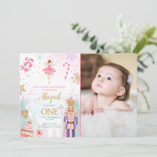 Nutkraker Birthday Girl Land of Sweets Fairy Kaart (Staand voorkant)