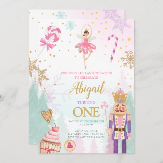 Nutkraker Birthday Girl Land of Sweets Fairy Kaart (Voorkant / Achterkant)