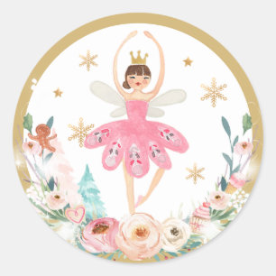 Nutkraker Birthday Sugar Plum Fairy Land van zoet Ronde Sticker