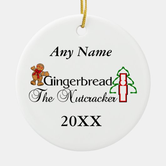 Nutkraker Gingerbrood Keramisch Ornament (Voorkant)