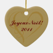 Nutkraker - Joyeux Noël French Heart Ornament (Achterkant)