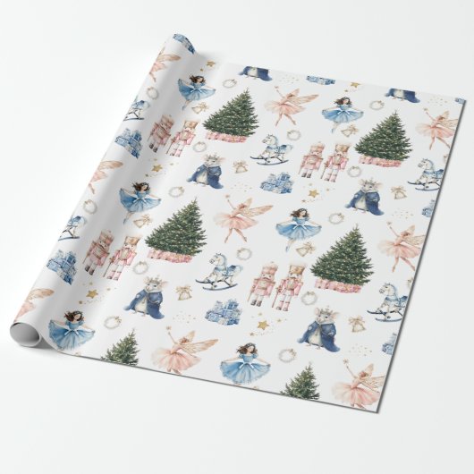 Nutkraker Kerstmis Cadeaupapier (Uitgerold)