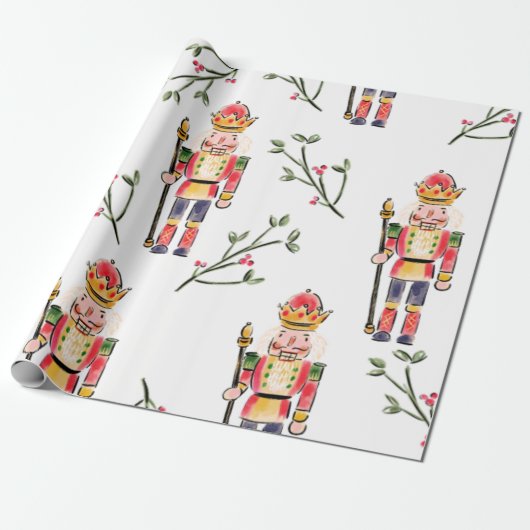 Nutkraker Kerstmis Cadeaupapier (Uitgerold)