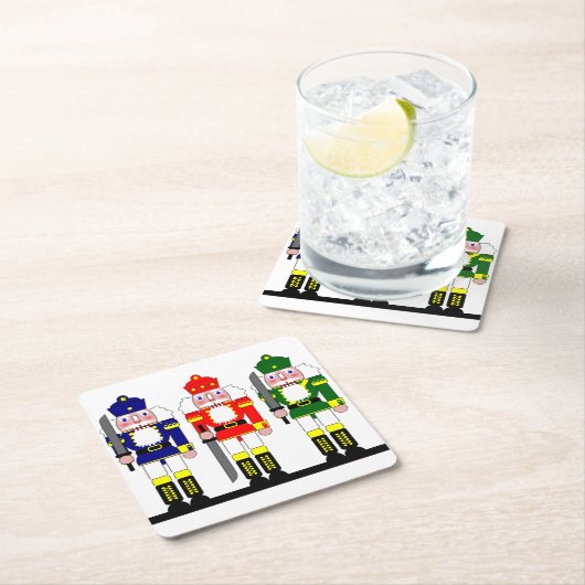 Nutkraker Kerstmis, speciaal gepersonaliseerd Vierkante Kartonnen Onderzetter (Insitu)