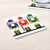 Nutkraker Kerstmis, speciaal gepersonaliseerd Vierkante Kartonnen Onderzetter (Schuin)