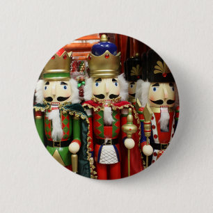 Nutkraker kerstsoldaten ronde button 5,7 cm