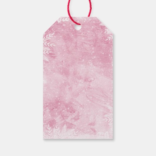 Nutkraker Land van zoet Roze Gouden Dag Cadeaulabel (Achterkant)