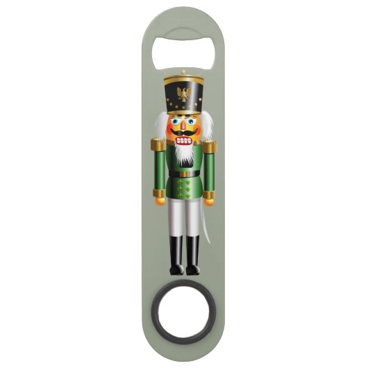 Nutkraker soldaten in witte en groene uniformen speed flessenopener (Achterkant)