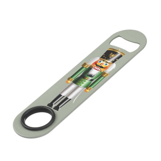 Nutkraker soldaten in witte en groene uniformen speed flessenopener (Achterkant Gekanteld)