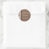 Nutmeg Classic Damask Wedding Label Sticker (Tas)