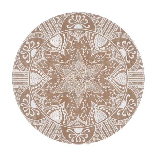 Nutmeg Mandala Snijplank (Voorkant)