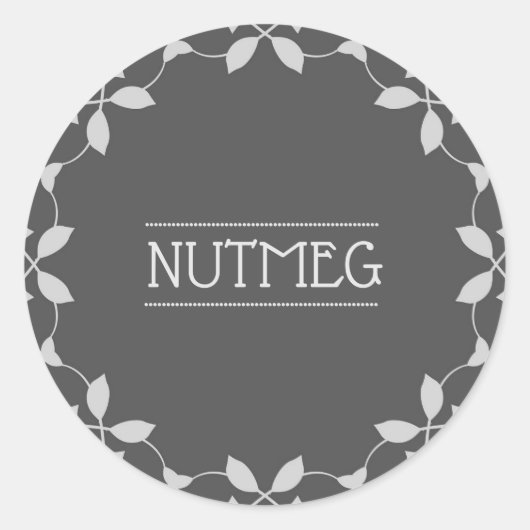 Nutmeg Spice Jar Sticker Labels (Voorkant)