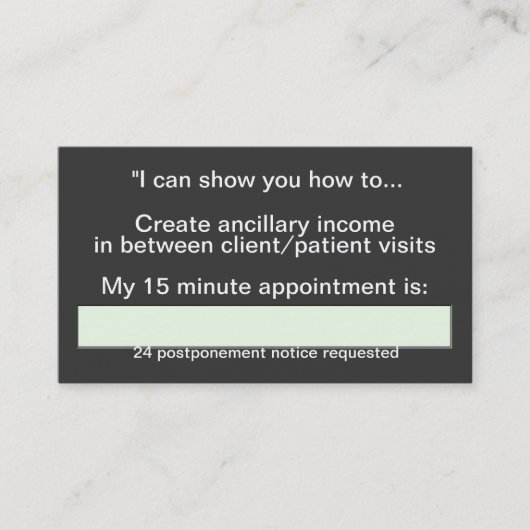 NutraMetrix Consultant Appointment Card Afsprakenkaartje (Voorkant)