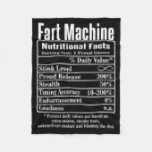 Nutrion Facts Fart Machine Dad Jokes Funny Farting Fleece Deken (Voorkant)