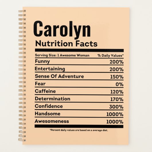 Nutrition Facts Drôle Nom personnalisé (Devant)