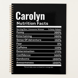 Nutrition Facts Funny Persoonlijke benaming Planner