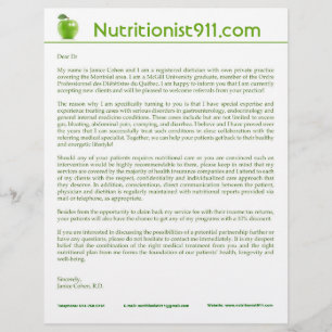 Nutrition Letterhead Persoonlijk Briefhoofd