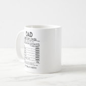 Nutritional Facts Dad, Funny Dad Mug Koffiemok (Voorkant links)