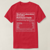 Nutritionele feiten Wetenschap Medische Laboratori T-shirt (Design voorkant)