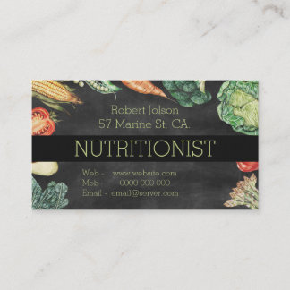 Nutritionist Blackboard & Vegetables Professional Afsprakenkaartje