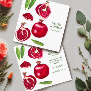 Nutritionist Chef Coach Pomegranates Autumn Fruit Vierkante Visitekaartje