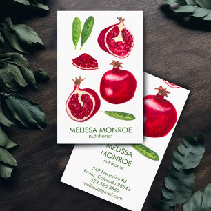 Nutritionist Chef Coach Pomegranates Autumn Fruit Visitekaartje