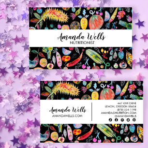 Nutritionist Chef Dietitian Unique Veggies Fruits Visitekaartje