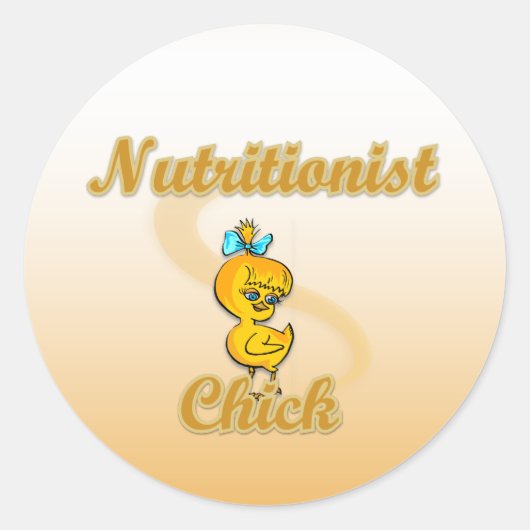 Nutritionist Chick Ronde Sticker (Voorkant)